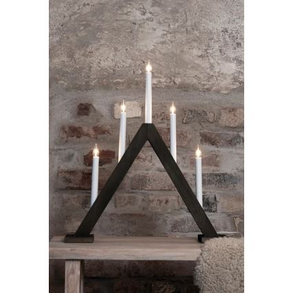 Markslöjd 706224 - Weihnachtsleuchter ARIELE 5xE10/3W/230V Kiefer/Braun