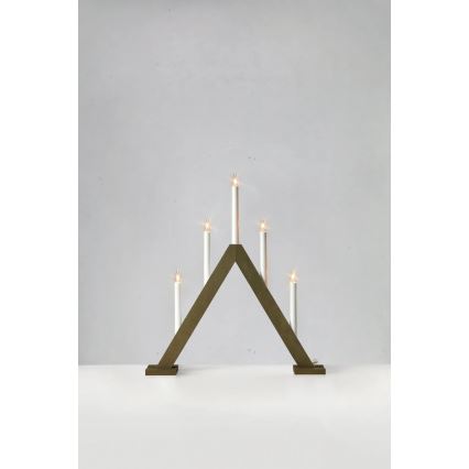Markslöjd 706224 - Weihnachtsleuchter ARIELE 5xE10/3W/230V Kiefer/Braun
