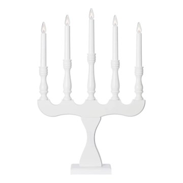 Markslöjd 706278 - Weihnachtsleuchter SVANEHOLM 5xE10/3W/230V Kiefer/weiß