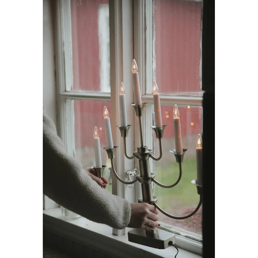 Markslöjd 706282 - Weihnachtskerzenhalter GYLLING 7xE10/3W/230V Messing