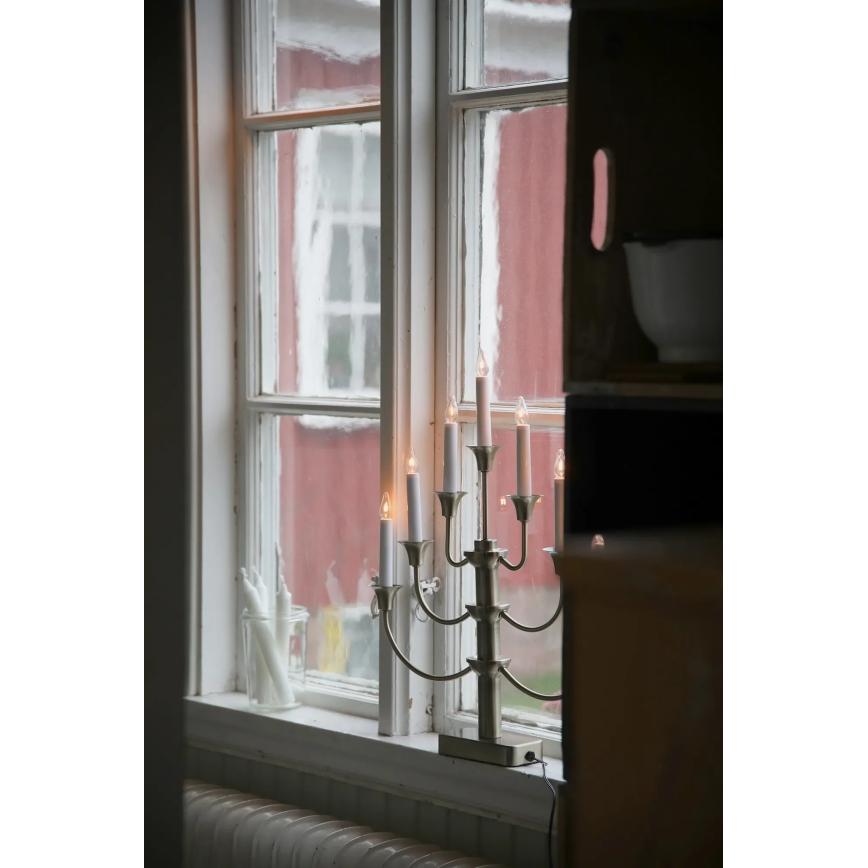 Markslöjd 706282 - Weihnachtskerzenhalter GYLLING 7xE10/3W/230V Messing