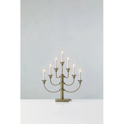 Markslöjd 706282 - Weihnachtskerzenhalter GYLLING 7xE10/3W/230V Messing