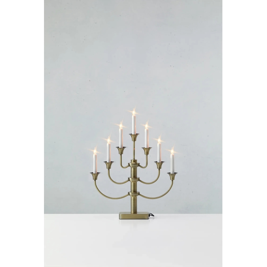 Markslöjd 706282 - Weihnachtskerzenhalter GYLLING 7xE10/3W/230V Messing