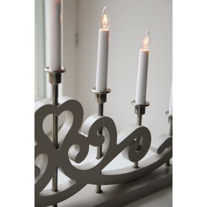Markslöjd 706452 - Weihnachtsleuchter NIGHTFALL 7xE10/3W/230V beige/Messing