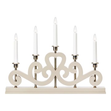 Markslöjd 706453 - Weihnachtsleuchter ENEBY 5xE10/3W/230V beige/messing