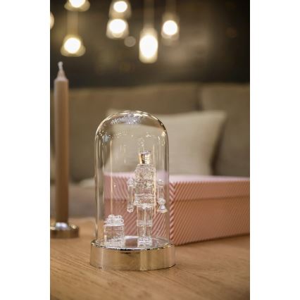 Markslöjd 706526 - LED-Weihnachtsdekoration ISLA LED/0,12W/3xAA glänzendes Chrom/Nussknacker