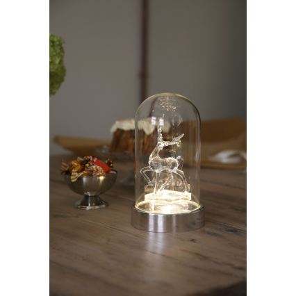 Markslöjd 706528 - LED Weihnachtsdekoration ISLA LED/0,06W/3xAA glänzendes Chrom/Rentier