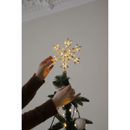 Markslöjd 706556 - LED-Christbaumspitze GLINA LED/2,16W/2xAA goldfarben