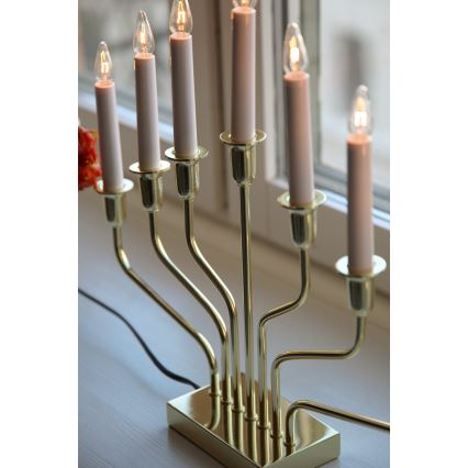 Markslöjd 706561 - Weihnachtsleuchter BROSA 7xE10/3W/230V goldfarben