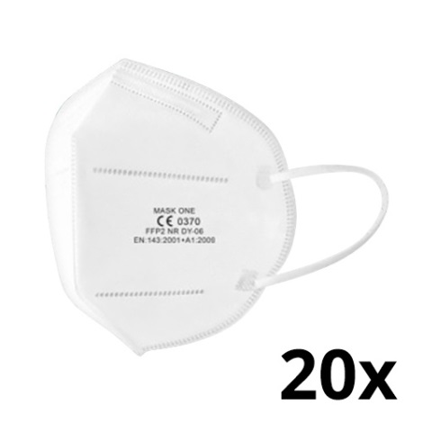 Maske One Kinder-Atemschutzmaske FFP2 NR - CE 0370 weiß 20St.