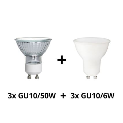 Massive 34027/11/10 - LED Wandleuchte HORIZON 3xGU10/6W + 3xGU10/50W