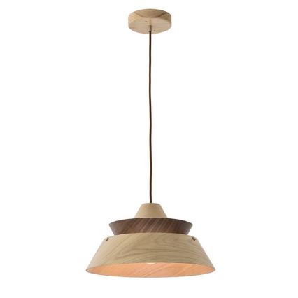 Massive Pendelleuchte aus Holz an Kabel 1xE27/60W/230V Ø 33 cm massiv/Eiche/Nussbaum/Gummibaum