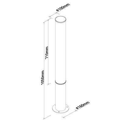 MAXLIGHT F0065 - LED Außenleuchte GARDENIA LED/25W/230V 105 cm CRI 93 IP65 anthrazit