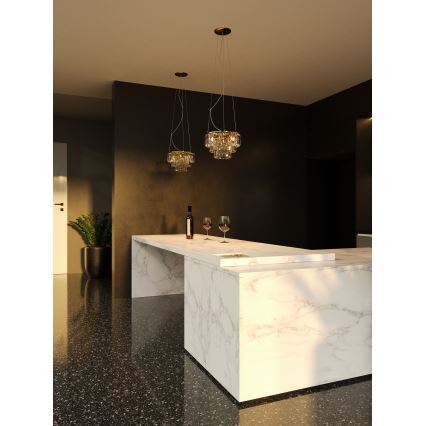 MAXLIGHT P0423 - Kronleuchter an Aufhängung MONACO 9xG9/40W/230V d 42 cm golden
