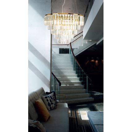 MAXLIGHT P0424 - Kronleuchter an Aufhängung MONACO 15xG9/40W/230V d 60 cm golden