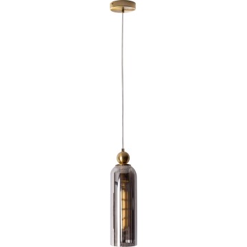 MAXLIGHT P0511 - Hängeleuchte CAMPANILA 1xE27/40W/230V d 10 cm Messing/grau