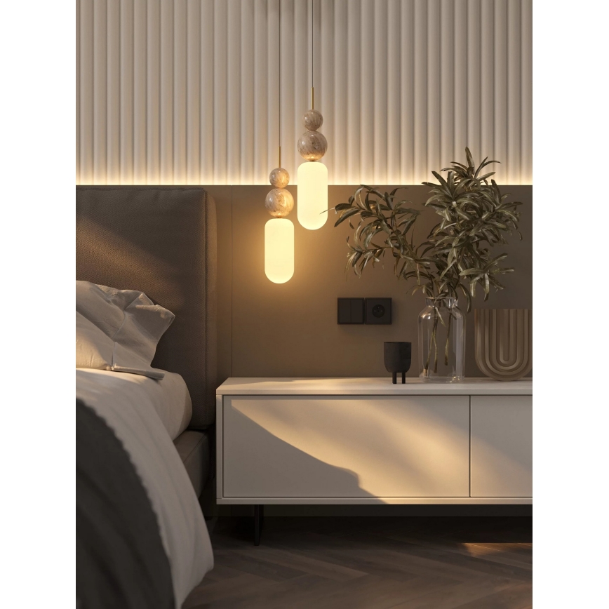MAXLIGHT P0642 - NOVA Pendelleuchte an Kabel, 1x G9/12W/230V, Ø 12 cm, goldfarben
