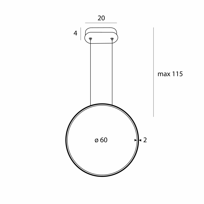 MAXLIGHT P0651 - LED-Badezimmer-Pendelleuchte an Kabel VISUAL VER LED/22W/230V IP44 weiß