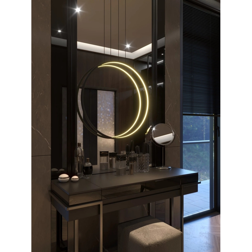 MAXLIGHT P0652 - LED Badezimmer-Pendelleuchte an Stahlseil VISUAL VER LED/22W/230V IP44 schwarz