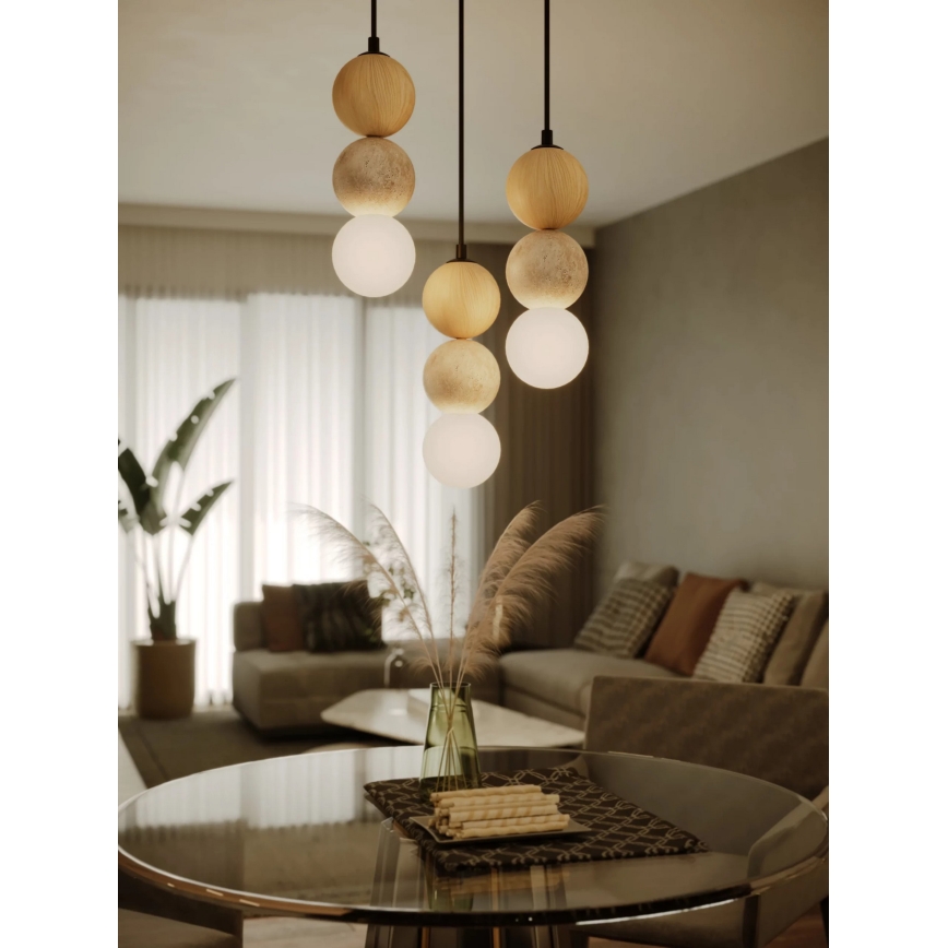 MAXLIGHT P0664 - Hängeleuchte an Kabel ALICE 1xG9/7W/230V Ø 10 cm schwarz/beige