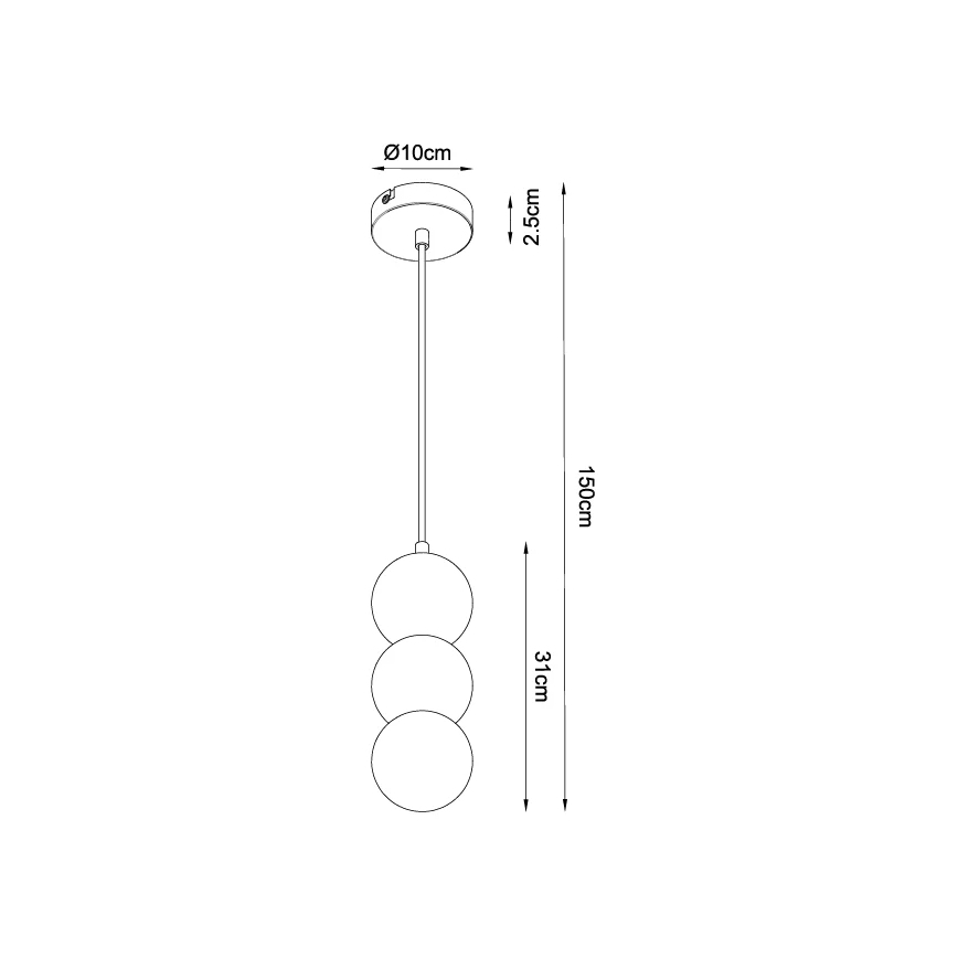 MAXLIGHT P0664 - Hängeleuchte an Kabel ALICE 1xG9/7W/230V Ø 10 cm schwarz/beige
