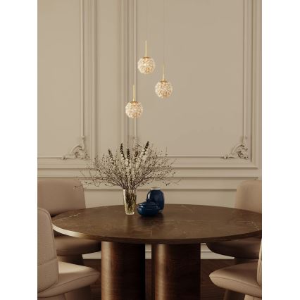MAXLIGHT P0679 - Pendelleuchte mit Kabelaufhängung RITA 1x G9/5W/230V Ø 12 cm goldfarben
