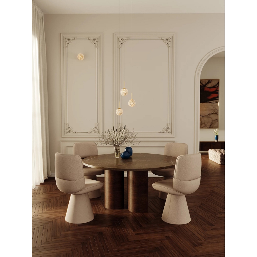 MAXLIGHT P0679 - Pendelleuchte mit Kabelaufhängung RITA 1x G9/5W/230V Ø 12 cm goldfarben