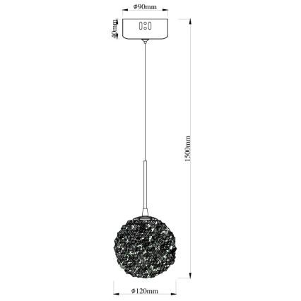 MAXLIGHT P0679 - Pendelleuchte mit Kabelaufhängung RITA 1x G9/5W/230V Ø 12 cm goldfarben