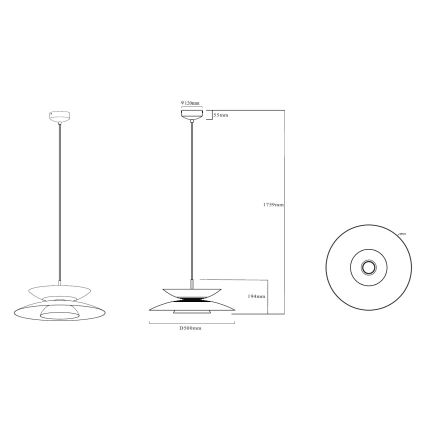 MAXLIGHT P0698 - LED-Pendelleuchte mit Seilaufhängung MAYUMI LED/12W/230V Ø 50 cm CRI 96 beige
