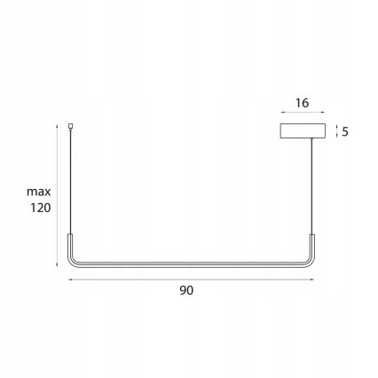 MAXLIGHT PO644 - URUS LED-Hängeleuchte an Kabel LED/17W/230V, schwarz