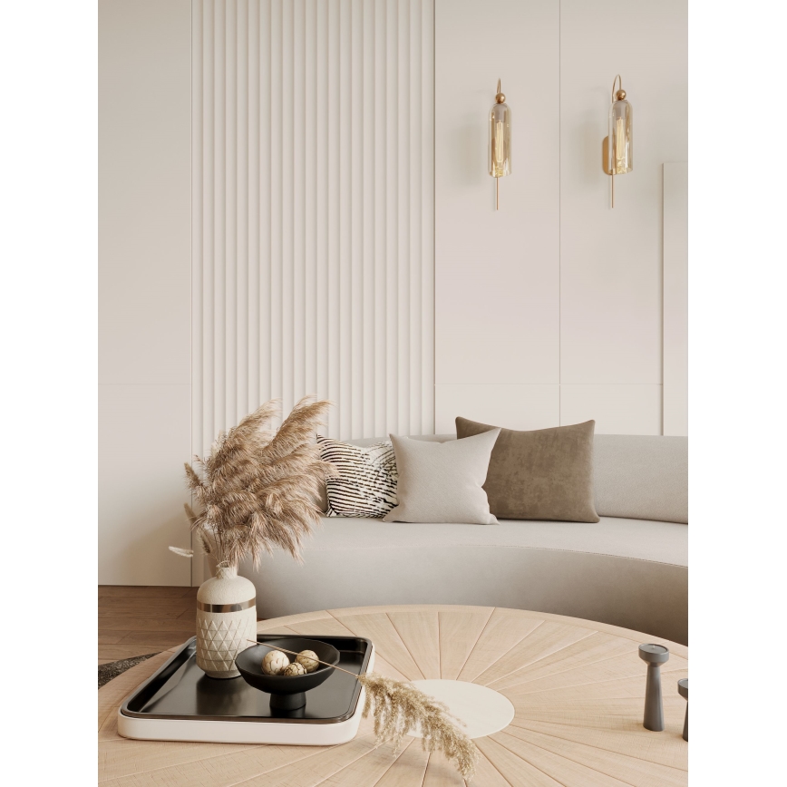MAXLIGHT W0332 - Wandleuchte CAMPANILA 1xE27/40W/230V Messing/beige