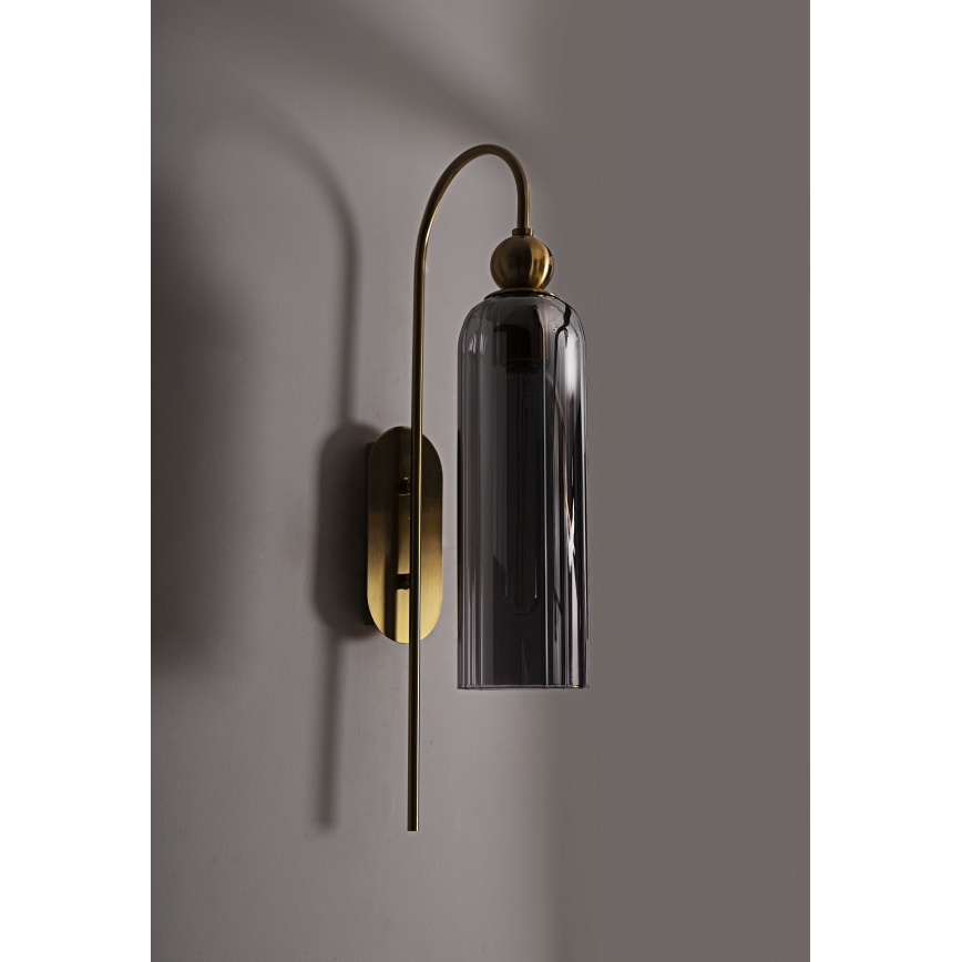 MAXLIGHT W0333 - Wandleuchte CAMPANILA 1xE27/40W/230V Messing/grau