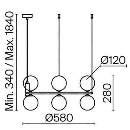 Maytoni MOD013PL-06BS1 - Hängeleuchte an Schnur RING 6xG9/25W/230V Messing