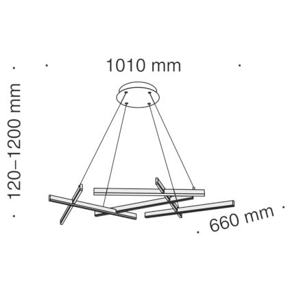 Maytoni MOD016PL-L75B - LED-Hängeleuchte an Schnur LINE LED/79W/230V schwarz