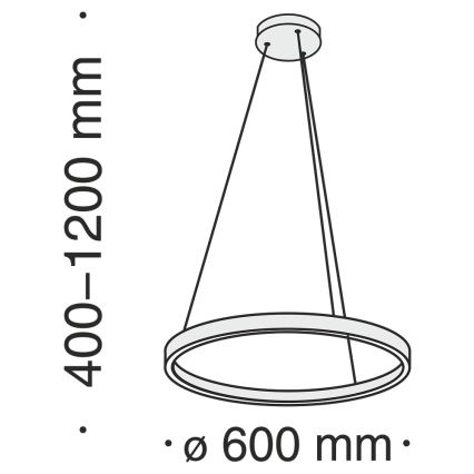 Maytoni MOD058PL-L32BS4K - LED-Kronleuchter an Aufhängung RIM LED/37W/230V 4000K d 60 cm golden