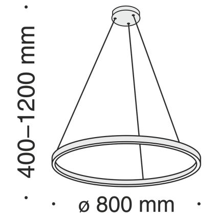 Maytoni MOD058PL-L42B4K - LED-Kronleuchter an Aufhängung RIM LED/51W/230V 4000K d 80 cm schwarz
