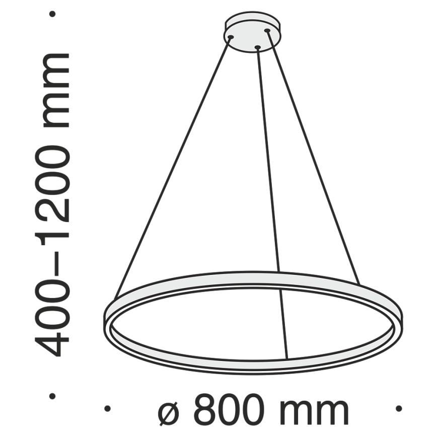 Maytoni MOD058PL-L42B4K - LED-Kronleuchter an Aufhängung RIM LED/51W/230V 4000K d 80 cm schwarz