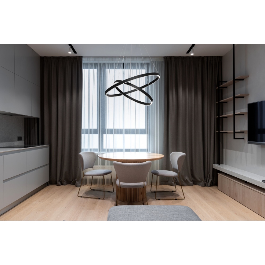 Maytoni MOD058PL-L55B3K - LED-Kronleuchter an Aufhängung RIM LED/61W/230V 3000K d 60 cm schwarz