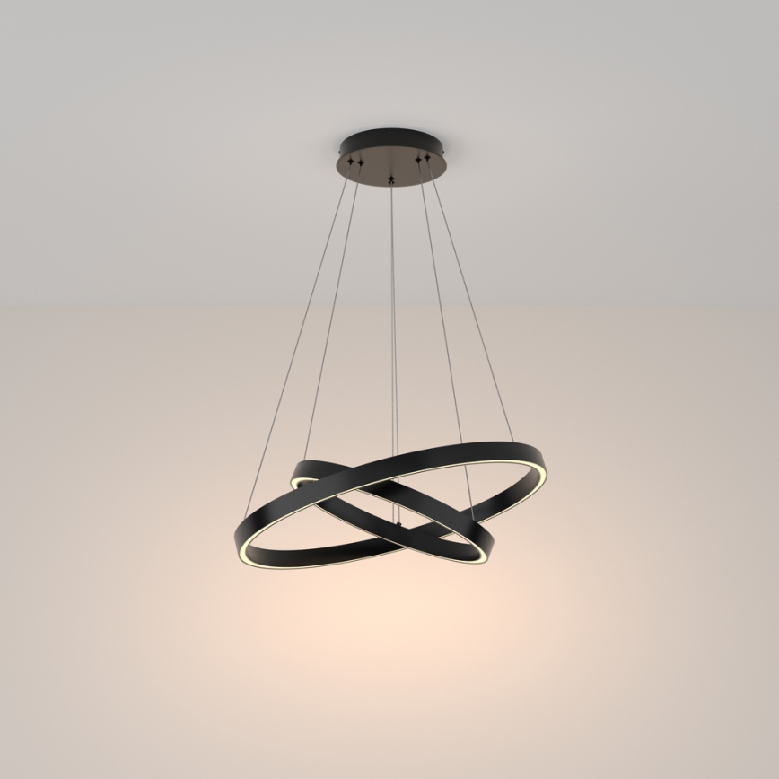 Maytoni MOD058PL-L55B3K - LED-Kronleuchter an Aufhängung RIM LED/61W/230V 3000K d 60 cm schwarz