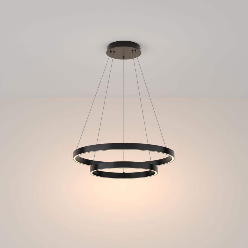 Maytoni MOD058PL-L55B3K - LED-Kronleuchter an Aufhängung RIM LED/61W/230V 3000K d 60 cm schwarz