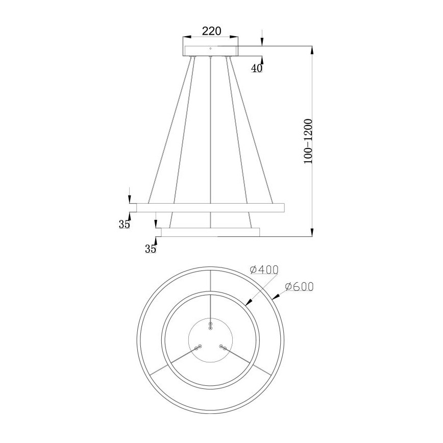 Maytoni MOD058PL-L55BS3K - LED-Kronleuchter an Aufhängung RIM LED/61W/230V 3000K d 60 cm golden