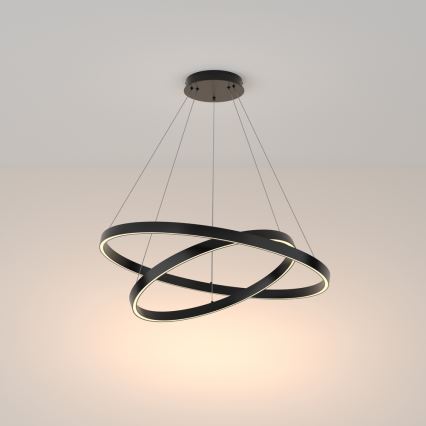 Maytoni MOD058PL-L74B3K - LED-Kronleuchter an Aufhängung RIM LED/88W/230V 3000K d 80 cm schwarz