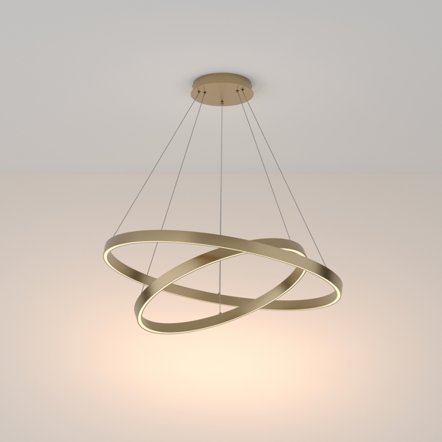 Maytoni MOD058PL-L74BS3K - LED-Kronleuchter an Aufhängung RIM LED/88W/230V 3000K d 80 cm golden