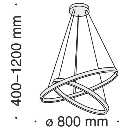 Maytoni MOD058PL-L74BS3K - LED-Kronleuchter an Aufhängung RIM LED/88W/230V 3000K d 80 cm golden
