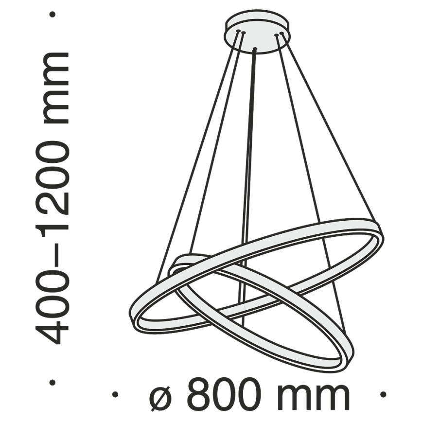 Maytoni MOD058PL-L74BS3K - LED-Kronleuchter an Aufhängung RIM LED/88W/230V 3000K d 80 cm golden