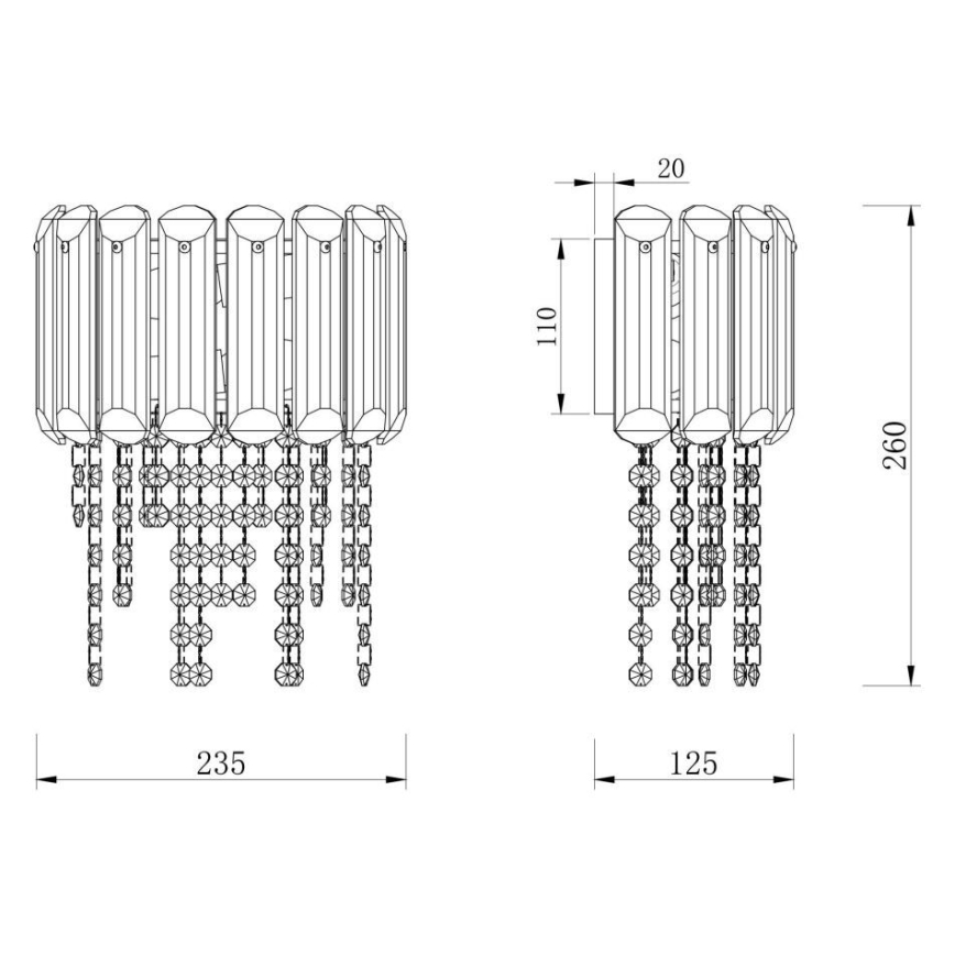 Maytoni MOD097WL-02CH - Wandleuchte HAIL 2xE14/40W/230V glänzendes Chrom