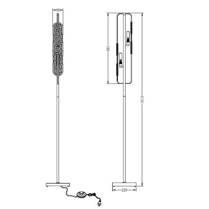 Maytoni MOD099FL-02G - Stehleuchte MARMO 2xG9/40W/230V