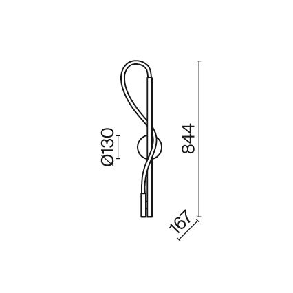 Maytoni MOD166WL-L12G3K - LED-Wandbeleuchtung TAU LED/13W/230V