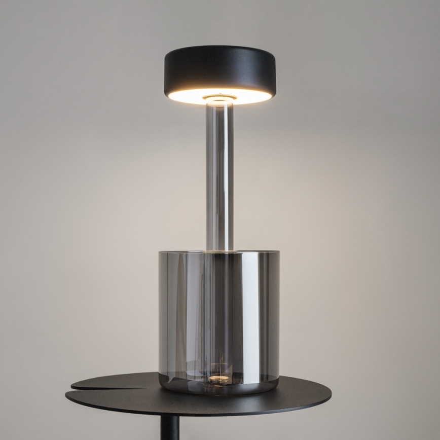 Maytoni MOD229TL-L3B3K3 - LED dimmbare, wiederaufladbare tragbare Tischlampe LED/3W/5V 2200-4000K 2000 mAh schwarz/grau