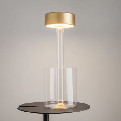 Maytoni MOD229TL-L3G3K1 - LED dimmbare, wiederaufladbare tragbare Tischlampe LED/3W/5V 2200-4000K 2000 mAh gold/klar